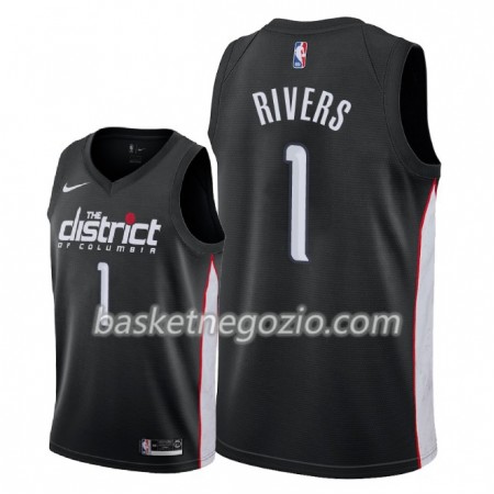 Canotte Uomo Washington Wizards Austin Rivers 1 2018-19 Nike City Edition Nero Swingman